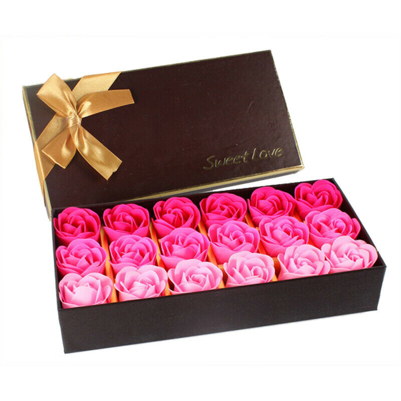 18Pcs Creative Gradient simulation rose Soap flower Rose red V6M6