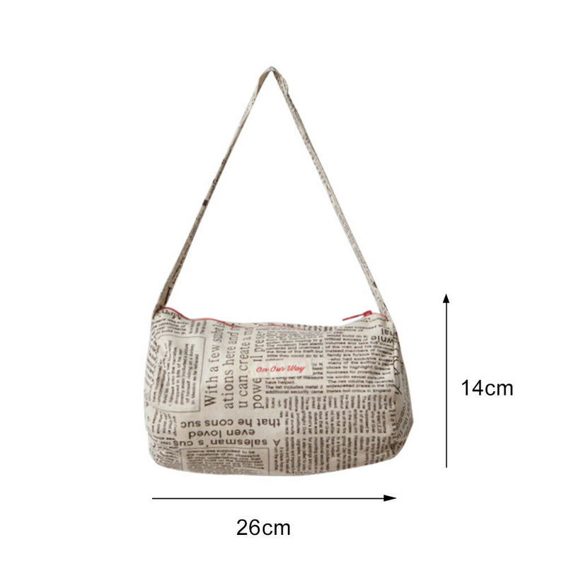 Women Handbag Newspaper Top-Handle Pillow Fashion Leather Cylinder Shoulder Bags