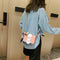 Fashion Hit Color Women Crossbody Bag Scarf PU Leather Shoulder Bags (Pink)