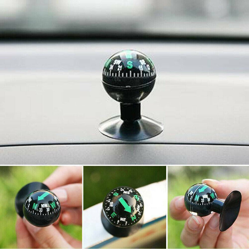 1* Flexible Navigation Compass Ball Dashboard Suction Cup Car Interior Accessory