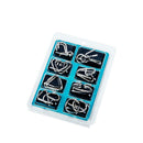 8pcs Stress Reliever Toys Blue Metal IQ Mind Montessori Brain Teaser Puzzle