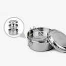 Large Portable Stainless Steel Round Lunch Box Bento Canteen School Office