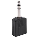 Mono 6.35mm Male Plug to Dual 6.35mm Female Socket Splitter Adapter Connect Y7S3