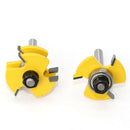 2Pcs Tongue and Groove Router Bits Teeth T Shape Wood Milling Cutter