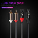 2RCA Male Plug to Dual XLR 3Pin Female Audio Cable Amplifier Mixing Plug Wire