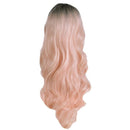 Long Curly Hair In The Shape Of A Gradient Pink Party Wig