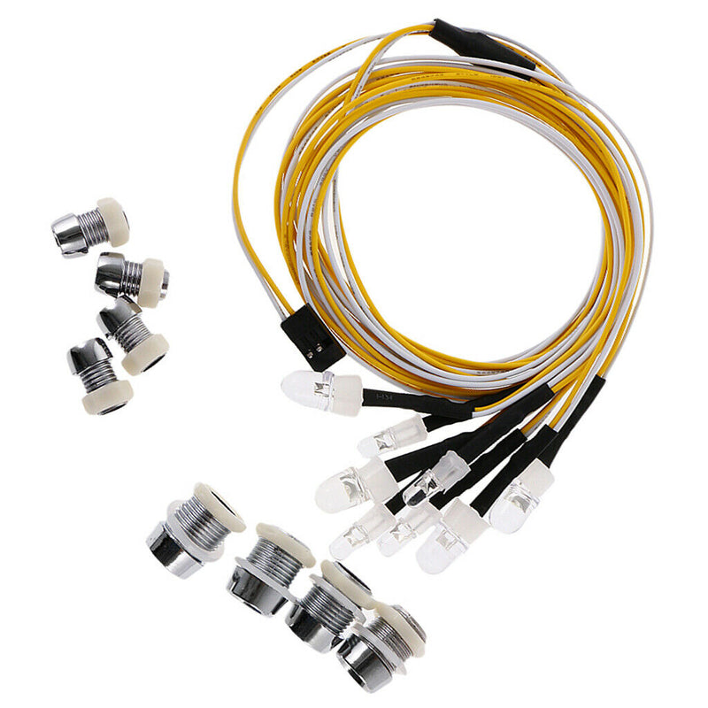 8 Pieces RC Car Parts Led LED Lamp Light Head Night Headlamp for RC Traxxas