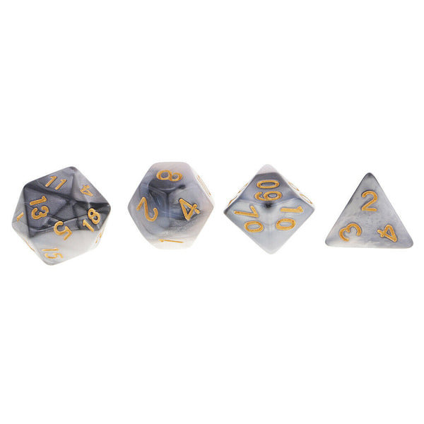 Pack of 14 Double Color Multi-sided Dice D20 D12 D10 D8 D6 D4 Die for Party Bar