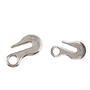 2PCS 1/4IN Forged Stainless Steel Hook Safety Latch Eye Hook Tow Crane Lift