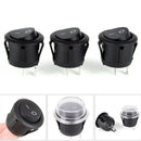 1Pc 2-PIN ON-OFF SPST Round Dot Car Auto Rocker Toggle Switch+Waterproof Cover F