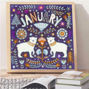 5D DIY Special Shaped Diamond Painting January  Cross Stitch Embroidery Craft