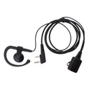 2x 2 Pin G-Shape Headset Inline PTT Mic Earphone Earpiece for Two Way Radio