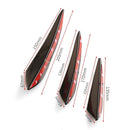 6x Universal Fit Front Bumper Lip Splitter Fins Body Spoiler Black