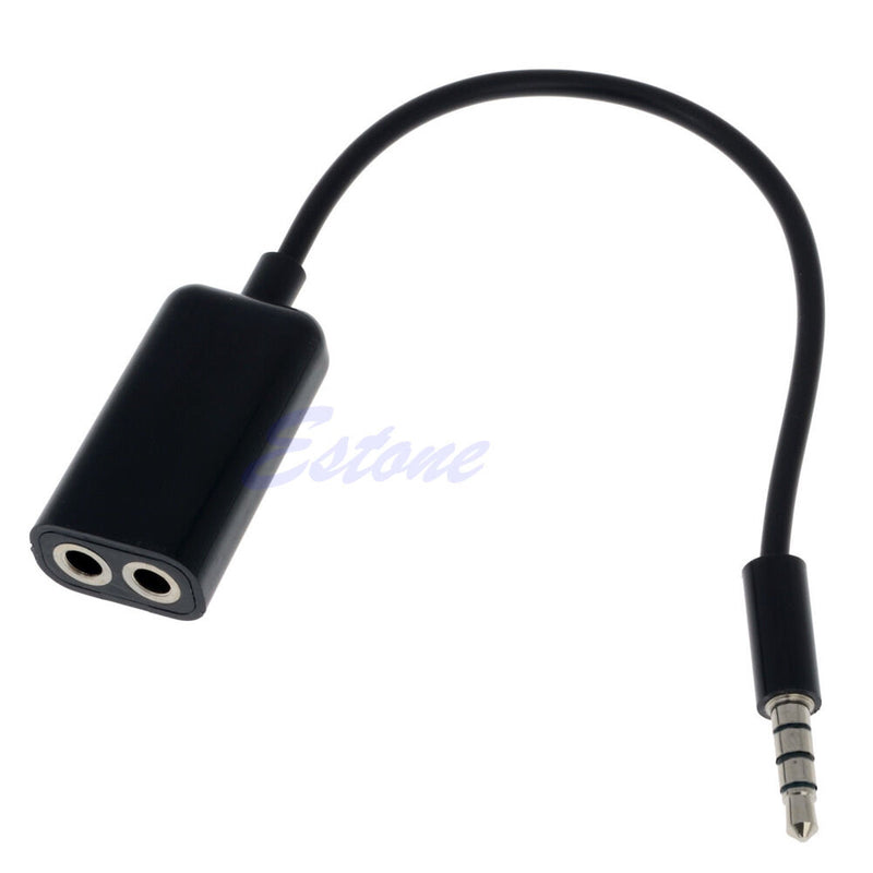 3.5mm Stereo Audio Male To Earphone Headset Microphone Adapter Cell Phone PC