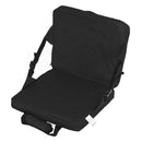 Outdoor Cushion Chair Camping Beach Foldable Seat Pad with Backrest (Black)