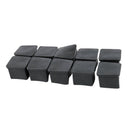 10pcs 30x30mm Square Rubber Desk Chair Leg Foot Cover Holder Protector Blac