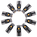 10x T10 Wedge 12V Super Bright CANBUS 194 168 2825 Amber Yellow LED LightBulbs3C