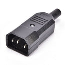 4PCS IEC C14 Male Inline Chassis Socket Plug Rewireable Mains Power Connector ME
