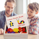 60pcs Wooden Puzzle Blocks Shape Cognition for Children Early Education