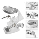 3X 4.5X Welding Magnifying Glass LED Loupe Magnifier Alligator Clip Holder A