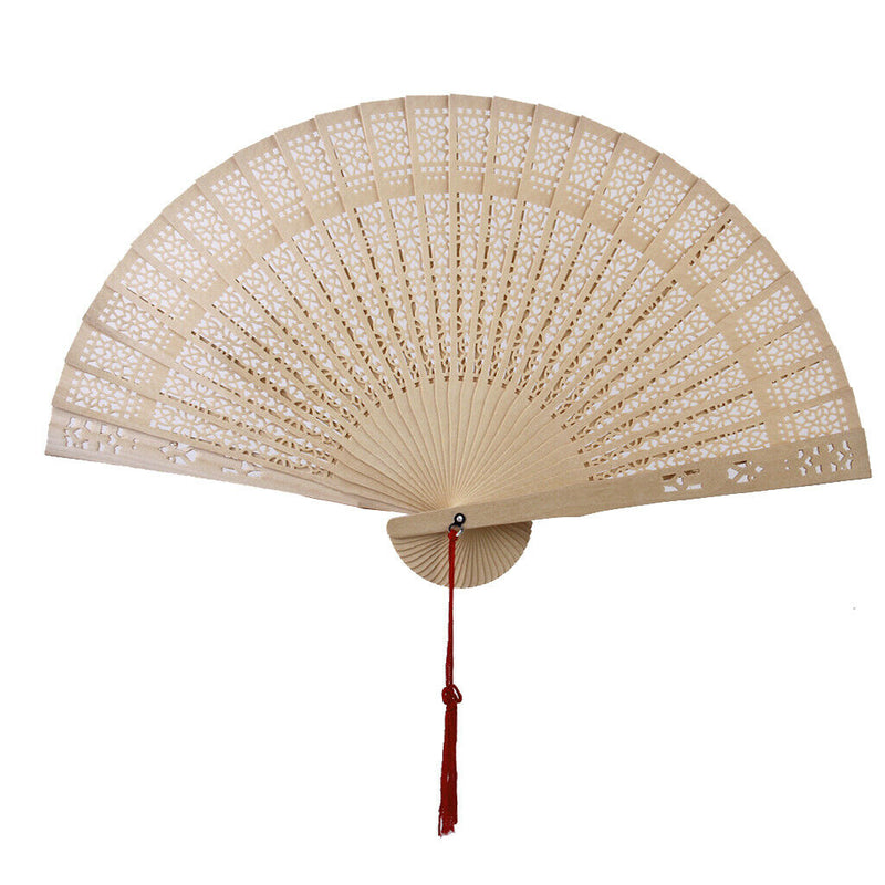 Foldable Sandalwood Handheld Fan Summer Outdoor Decoration Party Accs Favors