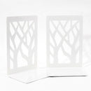 1Pair Contemporary Mat Simple Metal Bookends Book Ends White