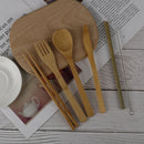 Travel Flatware Bamboo Set Reusable Portable Cutlery Tableware set Campi%!