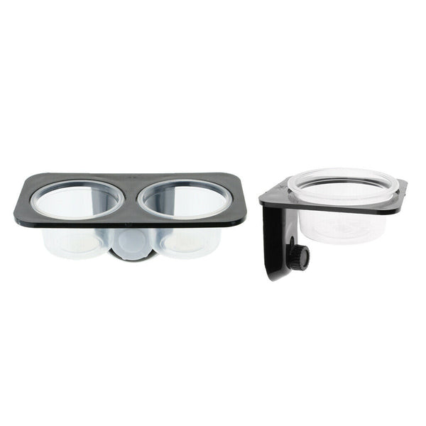 2 x Plastic Reptile Feeding Water Feeder Bottle with Suction Cup Basin for Small