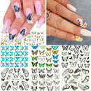 30Pcs Flower Water Nail Stickers Butterfly Colorful Decals Nails Art Y7X7 U V3X2