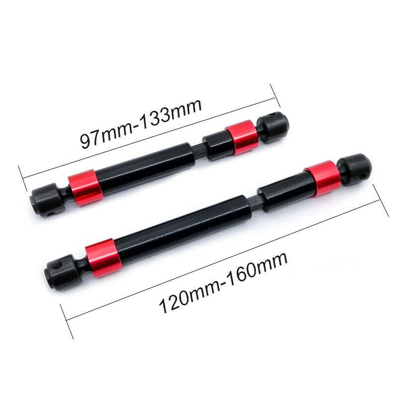 2PCS CVD Steel Front & Rear Drive Shaft For 1/10 RC Crawler Traxxas Trx4 TRX-4