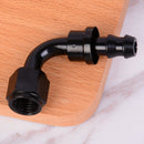 Black AN6 AN-6 90 degree push lock oil/fuel/gas line fittings hose adapter BX