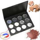 12 Grids Eyeshadow Blush Lipstick Palette  Foundation Case with Pans
