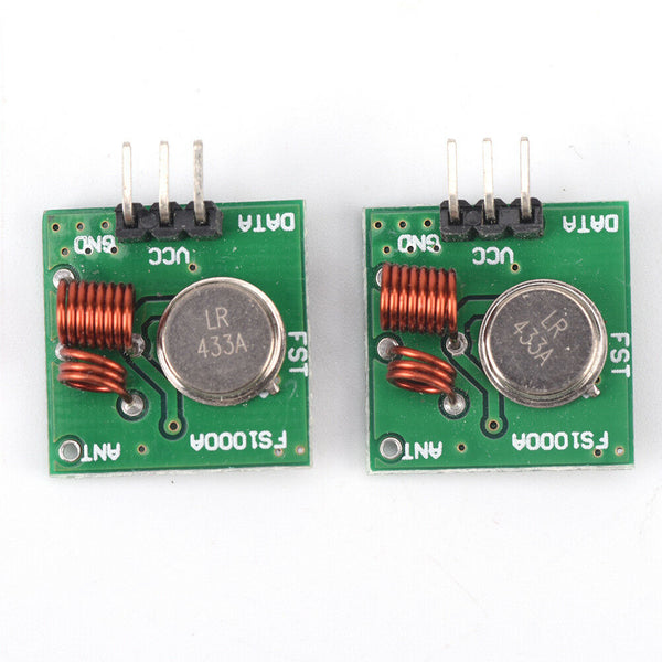 2x 433Mhz Wireless RF Transmitter Module+ Receiver Alarm Regeneration Arduino Gw