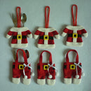 6x Santa Suit Christmas Cutlery holder tableware Silverware bag DecorationsB Gn