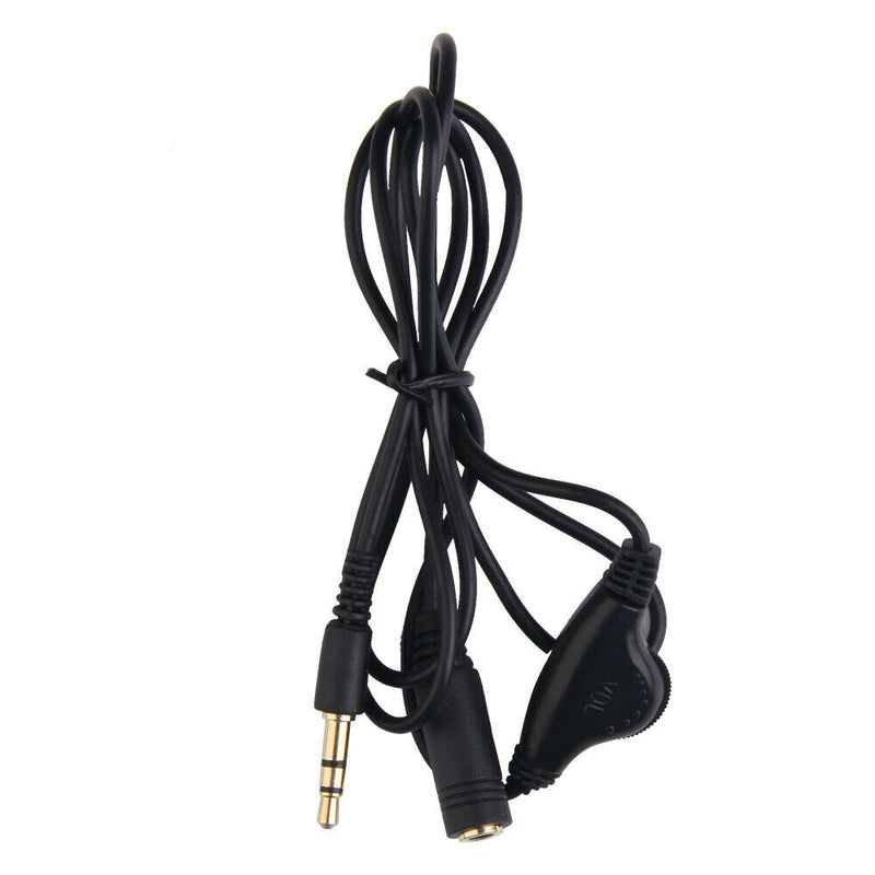 Earphone in Line Volume Control Cable Male to F 3.5mm Stereo Audio Adaptor