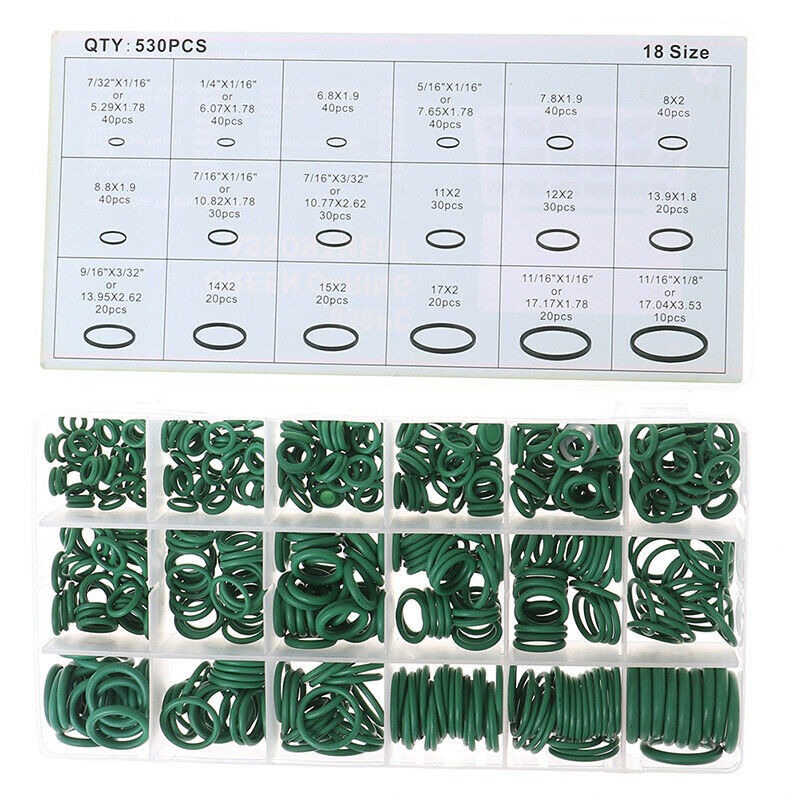 530Pcs Seal O-ring R134a Repair Car Air Conditioning Rubber Sealant Box SetB Kw