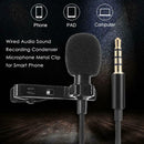Wired Audio Sound Recording Condenser Microphone Metal Clip for Smart Phone A