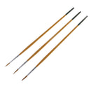 3pcs Wood Handle Round Pointed Tip Paint Brush for Nail Art Face Painting