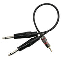 1/8" 3.5mm to Dual 6.35mm 1/4" Mono Stereo Y Splitter Headphone Audio Cable