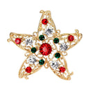 1x New Unisex Star Crystal Rhinestone Snowman Christmas Brooch Pin Xmas Gift SP