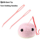 2pcs Bent Yarn Knitting Needles Big Eye Sewing Needles Tapestry Darning Needl@