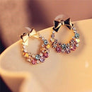 1pair Fashion Women Lady Elegant Crystal Rhinestone Ear Stud Earrings Jewelry BX