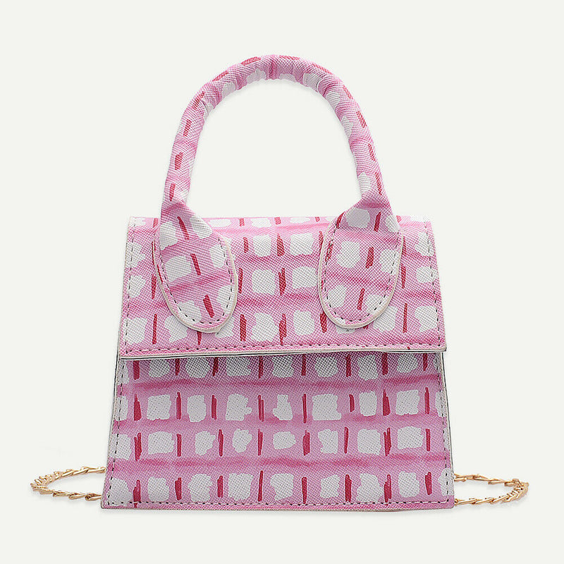 Fashion Printed Women Shoulder Bag PU Leather Chain Mini Totes Handbag (1)