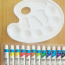 Acrylic Paint Set 12 Colors 3 Paint Brush Included Palette and Nylon Brushes for