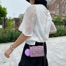 Women Mini Messenger Bags Alligator PU Retro Chain Shoulder Purse (Purple)
