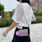 Women Mini Messenger Bags Alligator PU Retro Chain Shoulder Purse (Purple)