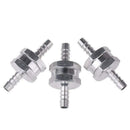 3Pcs 6mm 1/4 inch Chorme Aluminum Fuel Non Return One Way Check Valve Petro
