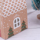 5pcs House Shape Christmas Candy Gift Bags With Ropes Xmas Tree Cookie Bags BX