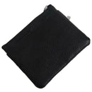 Leather Change Coin Purse with 4 Pockets and Keychain for Women Black