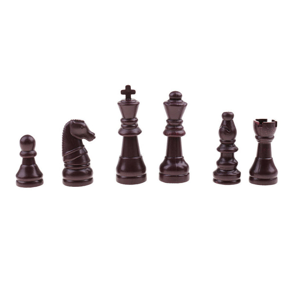 16pcs Plastic Chess Pieces/Chessmen Set - King 63mm Height Brown